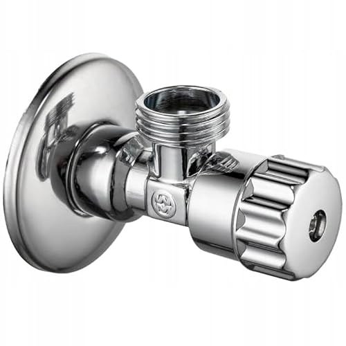 KNM Trade Spindel-Eckventil, Dichtkegel, 1/2x1/2 | Präzise Wasserregulierung, robuster Drehknopf, korrosionsbeständig, Bad & Küche, langlebig