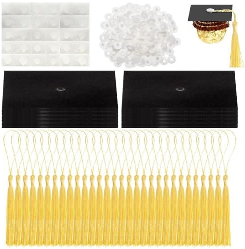 Decoración De Chocolate con Gorro De Graduación, 30 Uds., Adornos para Magdalenas con Gorro De Graduación, Gorro De Graduación con Borla, Decoraciones para Postres Y Magdalenas