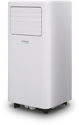 IRRADIO Belair VIGO 9 Condizionatore Portatile 9000 BTU con Pompa di Calore e Deumidificatore, Gas R290, Funzioni Avanzate, Telecomando LCD Wireless, Timer Programmabile e Rotelle – 63 dB