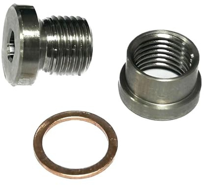 ZRHYRG Adaptateur sonde Lambda Kit De Bouchon Et D'écrou M12 X 1,25 en Acier Inoxydable S304 pour Sonde Lambda Et Capteur D'oxygène D'échappement Capteur D'Oxygène