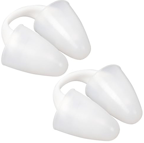 Baypify Painless Nose Plugs for Swimming,Nose Plugs for Swimming for Kids (Age 6+) and Adults, Ensure Comfort and Safety in The Water (2 White, Small)