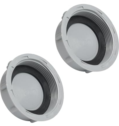 RowGlow 2pcs blindkappe siphon verschlusskappe Waschbecken für Küchenablaufrohr Durchmesser Dn40 40 mm G1½ und Flachdichtungen, Siphonstopfen Siphon stopfen Durchmesser 45mm (45mm 2pcs)