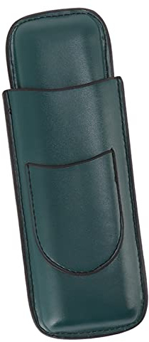 WGFOIP Vintage Handgjorda Slanka Bärbara Cigarrfodral Elegant för Resor Affärsfest, 2 Fingrar Cigarrhållare för Män, Konstläder Brun 2 Cigarrhållare (Grön)