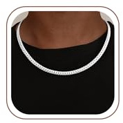 Rcidan 925 Sterling Silver Delicate Flat Cuban Curb Necklace for Men