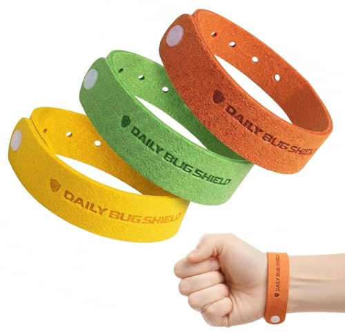 KEPYATI 3 Piezas Pulseras Repelente de Mosquitos, Pulsera Antimosquitos, Ajustables Impermeables Pulsera Mosquitos para los Niños y Adultos al Aire Libre Uso en Interiores