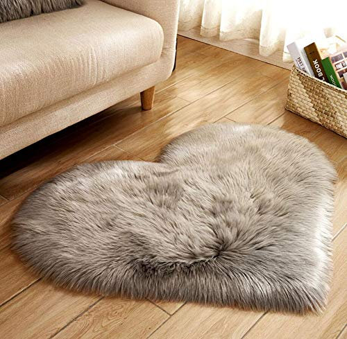 Faux Lammfell Teppich Kunstfell Matte Sofa-Deco 29 (Grau, 30 * 40)