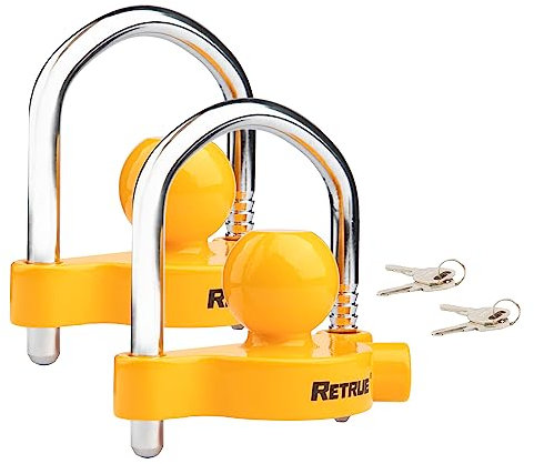 RETRUE Serratura universale per rimorchio, gancio di traino a sfera, regolabile, in acciaio resistente, adatta per accoppiatori da 4,7 cm, 5,1 cm, 5,1 cm, 5,1 cm, 5,6 cm, 5,6 cm, confezione da 2
