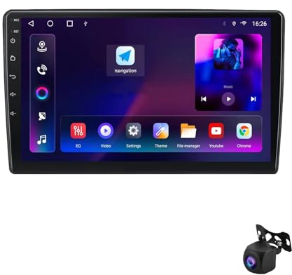 MLXABH Radio estéreo para automóvil de doble DIN con pantalla táctil de 9 pulgadas, unidad principal, radio estéreo para automóvil para Peugeot Expert 2007-2016 con Carplay y Android Auto, reproduct