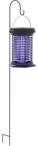 Outsunny Lampe anti insectes et anti moustique solaire et rechargeable USB-C, lanterne de jardin suspendue, efficace pour pièce de 50m² noir