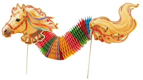 rockible Guirlande Suspendue de Dragons en Papier Chinois, Jouet Dragon 3D à Porter à la Main, décoration pour l'année du Cheval, Style A