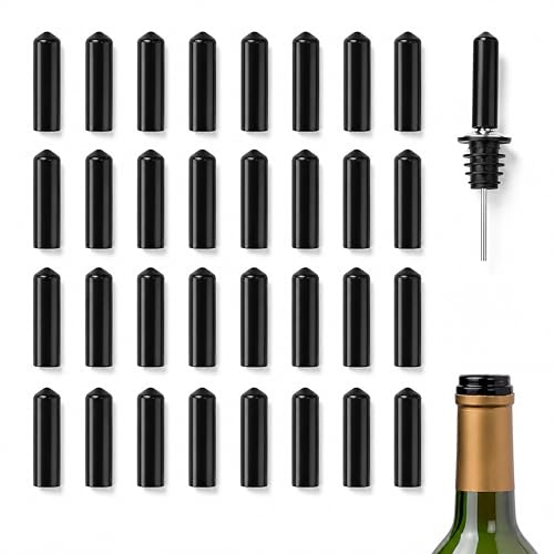 40 Pcs Speed Pourers, Speed Pourer Caps, Bottle Caps, Wine Bottle Stoppers, Liquor Pourers Dust Cover, Bottle Pourer Cover Dispenser Spout Dust Covers for Spirits, Wine, Oil, Vinegar Bottles