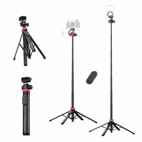 ULANZI MT-44 M [Version 2026] Trépied Smartphone à Ouverture Automatique, Perche à Selfie Magnétique Bluetooth 150cm, Trépied Quadruple Compatible avec Samsung, iPhone, Magsafe, DSLR pour Vlog/Voyage