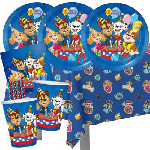 BeenSmile Party-set Paw Patrol med bordsduk för 8 barn