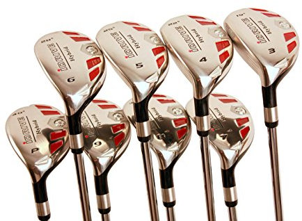 Zurdos superior todas iDrive híbrido completo de palos de golf para hombre Full set, que incluye: # 3, 4, 5, 6, 7, 8, 9, PW Senior Flex con Tacki-Mac Jumbo suave Wrap Grips