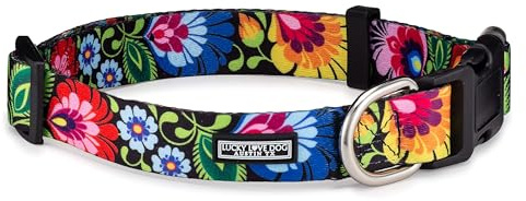 Lucky Love Dog - Adjustable Dog Collar with Easy Click Buckle for Large Ones, Durable, & Comfortable for Male & Female Dogs, Pet Collar for Puppies & Adult Dogs - Blackbird, Large