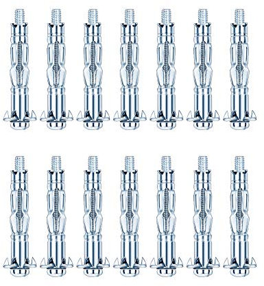 INCREWAY Ancora da parete, 20 pezzi M4 × 38 in acciaio zincato per impieghi gravosi con bullone cavo Molly per cartongesso