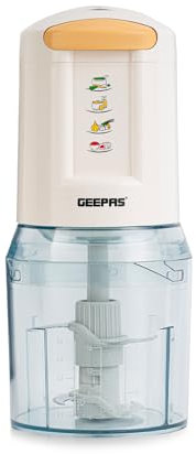 Geepas 400W Mini Food Processor – 500ml Food Chopper, 4 Bi-Level Stainless Steel Double Blades for Blending & Chopping – Perfect for Salads Salsa Pesto Curry Pastes & More – 2 Year Warranty