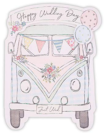 Clintons: Hochzeitskarte im Retro-Design mit Wimpelkette, 11 x 15 cm