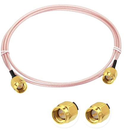 Vecys SMA Cable de Extensión de Antena SMA Macho a Macho Cable Pigtail RG316 3ft/1M para Red Inalámbrica WiFi 2G 3G 4G Antena Enrutador GSM Bluetooth WLAN LAN