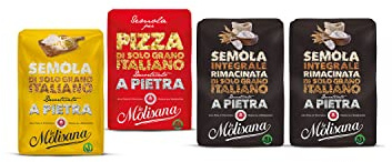 La Molisana, Kit Mix Semole, Confezione Composta da Semola di Grano Duro 1Kg, Semola di Grano Duro per Pizza 1Kg, 2 Confezioni di Semola di Grano Duro Integrale Rimacinata da 1Kg, Solo Grano Italiano