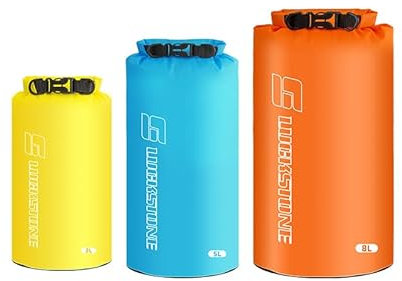 Wasserdicht Trockenbeutel Set Ultraleichte Trockensäcke Packsack Outdoor Dry Bag für Camping Wandern Reisen (3 Pack (3+5+8L))