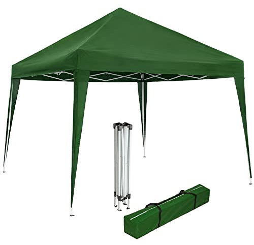 tectake® Gazebo da Giardino Regolabile, Padiglione Esterno Resistente Con Telaio in Acciaio, Impermeabile, Resistente ai Raggi UV, 300 x 300 x 255 cm - Verde