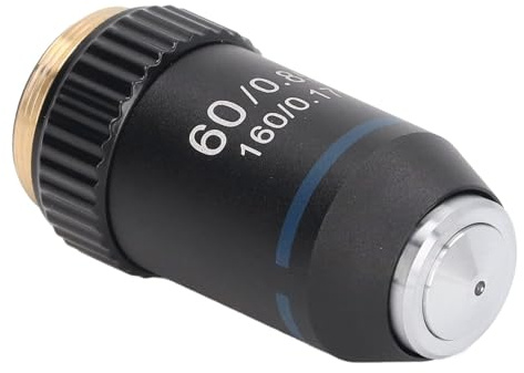 Objetivo Acromático Objetivos de Microscopio de Latón Lente Objetivo de Microscopio Interfaz de Lente de Microscopio 60X 20,2 Mm para Laboratorio de Biología