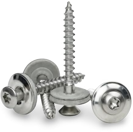 Lot de 20 vis Spengler avec rondelle d'étanchéité - En acier inoxydable - Vis à six pans creux pour tôles de toit et toiture en tôle - Vis autotaraudeuses - Vis de toit en tôle avec joint (4,5 x 50 mm