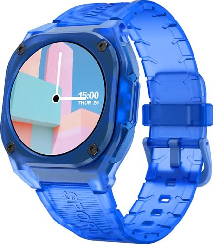 Smartwatch Herren Damen mit Telefonfunktion 1.28 AMOLED Touchscreen Eckige Fitnessuhr Blutdruckmesser Herzfrequenz Schlafmonitor IP68 Wasserdicht Schrittzähler Militär Sportuhr für iOS Android