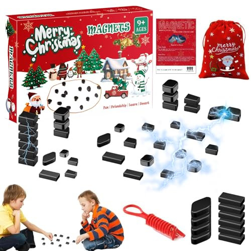 20 Stück Magnetisches Schachspiel,Tragbares magnetspiel Lustiges Tisch-Magnetspiel Partyzubehör für Familientreffen (9 Jahre und älter)