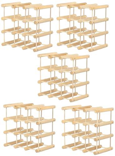 MODO24 Weinregal Modular Tanne Massivholz 72 Flaschen, 5 Module, Natur | Modulares Flaschenregal & Weinständer aus Tannenholz, ModAbm 36x36x24 cm, Getränkeregal & Flaschenständer für Küche