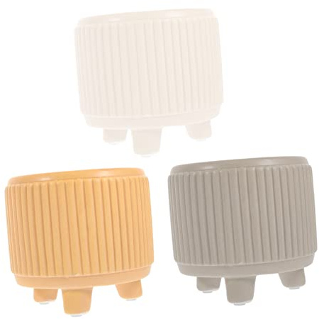 HANABASS 4 Piezas Macetas de Cerámica para Suculentas de Colores para Decoración de Oficina y Resistente Adversos