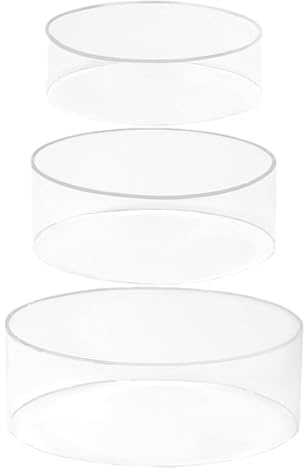 Socle pour Gâteaux,Présentoir à Gâteaux Transparent - 3 pièces étagères cylindriques Rondes pour Alimentation Boisson Commerce Bijoux