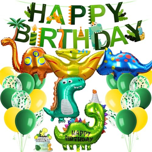 Ainiv Palloncini Dinosauri Compleanno, XXL Palloncini Dino Lamina Foil, Palloncino Giungla Compleanno, Festa Tema Dinosauri, Palloncino Party Decorazione, Decorazioni Anno