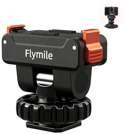 Flymile Action 5 Pro/4/3 Cold Shoe Adapter Mount, Magnetic Quick Release Holder for DJI Osmo 360, 180° Adjustable Cold Shoe Camera Adapter with 1/4 Screw Hole for DSLR Photography Accessories