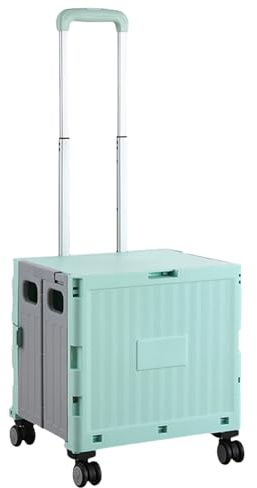 Chariot de courses pliable avec couvercle – Chariot pliable portable pour le shopping, le camping, la pêche et les voyages – Chariot utilitaire léger et polyvalent pour un transport facile