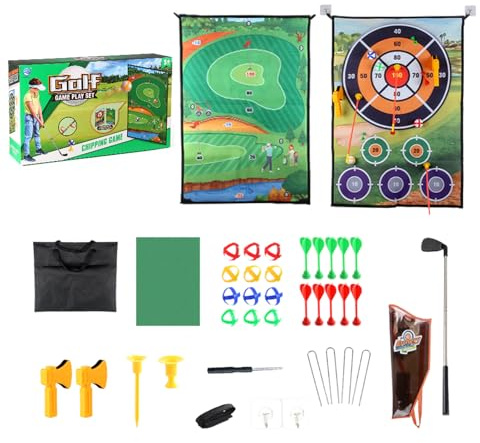 Juego de Alfombras de Juego de Golf, Alfombra de Juego de Golf,Alfombra de entrenamiento de doble cara para | Grande de dardos, chips, kit de entrenamiento para