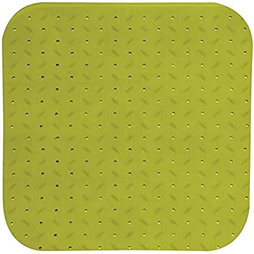 MSV Premium Duschmatte Badematte Badewannenmatte Badewanneneinlage antibakteriell rutschfest mit Saugnäpfen-Grün-duftet nach Rosen-ca. 54 x 54 cm-waschbar bei 60° Grad, Gummi, Green, Large