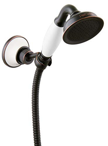 PaulGurkes Retro Handbrausenset Nostalgie Brausehalter Duschkopf schwarz Vintage Handbrause Wandhalter Brauseschlauch Landhausstil Duschschlauch 150cm weiße Keramikeinlage nostalgisches Design