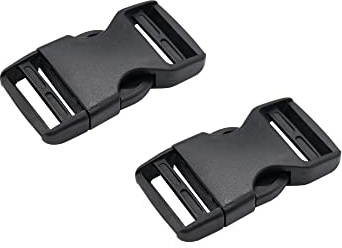 The Bead Shop – Kunststoff-Seitenverschluss für Gepäck, Rucksack/Rucksack, Gurtband 38mm - 2 pack Schwarz