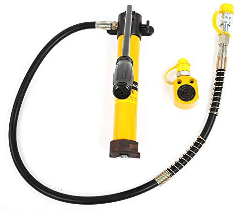 Hydraulische Handpumpe, 5 t tragbare geteilte hydraulische Kolbenpresse mit 700/20 kg/cm² manueller Hydraulikpumpe für Autoreparatur, LKW-Karosserie, Rahmenreparatur