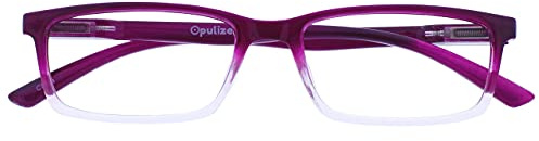 OPULIZE SEE Blue Light Blocking Glasses for Women Men - Narrow Frame - Anti-Glare Computer and Gaming Eyewear - UV and Eyestrain Protection - Improve Sleep - Purple +0.00