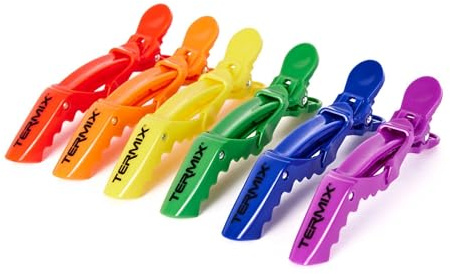 Termix Kit de 6 Pinzas Profesionales para el pelo. Color Pride. Sujeción Perfecta del Cabello. Elasticidad y Resistencia. Agarre Firme y Prolongado