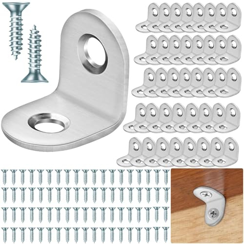 40 Stück Winkelverbinder Edelstahl Winkel 20X20mm Kleine Winkel mit 80 Edelstahl Screws Metallwinkel 90 Grad Winkeleisen für Holz Möbel Tabelle Stuhl Bücherregal Schränke Anbau Winkel Bracket