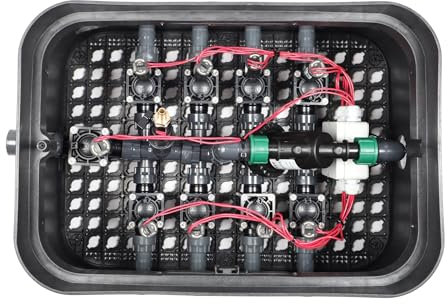 Wacredo Bewässerungsverteiler mit Premium Ventilbox | Anschlussmaterial | Verschraubungselemente | Magnetventile | Messing Druckluftanschluss mit Kugelhahn (Hauptventil & Vorfilter, 8 Stationen)