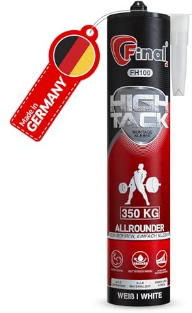 FINAL High Tack Montagekleber - 1 x 490g Kartusche - hochqualitativer Hybrid MS Polymer Baukleber, zuverlässiger Montageklebstoff für perfekte Haftung im Innen- und Außenbereich