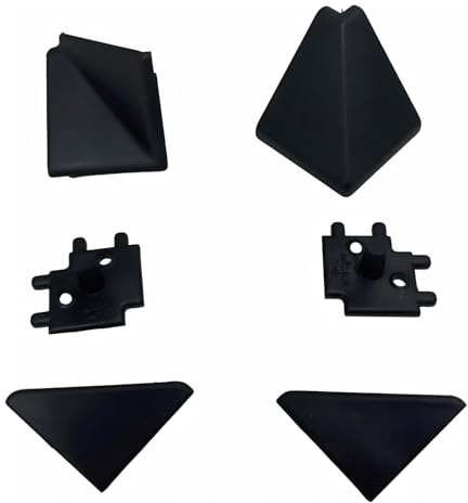 Evotrade Abschlussprofil aus PVC für Küchenarbeitsplatten – 2 Meter lang | Zubehör (2 Endkappen + 2 Eckverbindungen mit schwarzem Gelenk) | Made in Italy