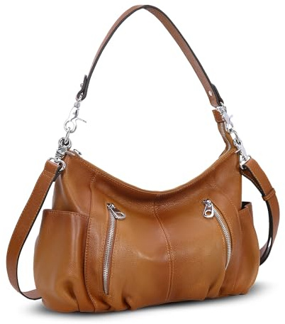 HESHE Genuine Leather Purses for Women Shoulder Hobo Bag Crossbody Satchel Handbags Designer Ladies Totes Purse