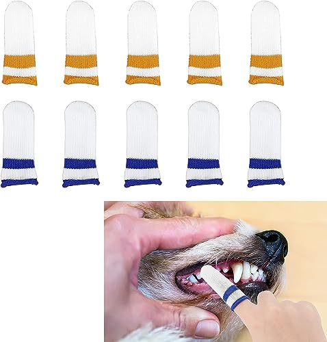 LATRAT 10 Stück Pet Finger Zahnbürste Mini Fingerzahnbürste, Haustier Zahnbürste Zahnpflege HundezahnbüRste Fingerling Für Hunde Katzen und Haustiere Baby