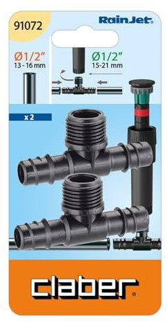 The Claber 91072 1/2-Inch Threaded Straight Pop-Up Sprinkler Connector. Pack of 2.